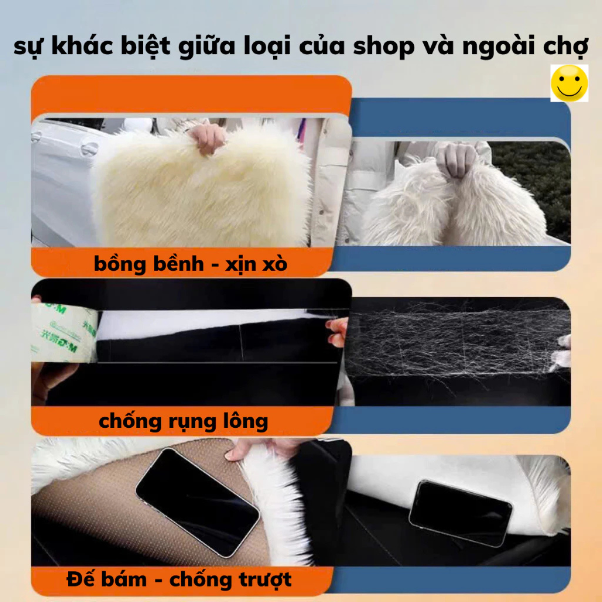 Đệm thảm lông trải ghế 2