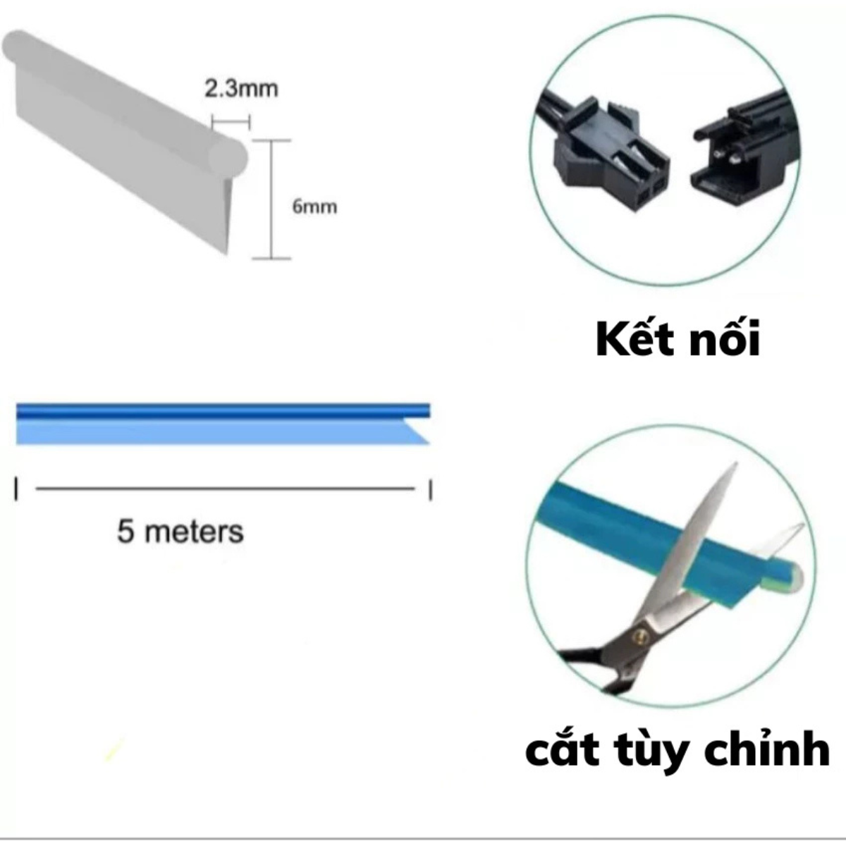 Dải đèn led ÁNH SÁNG LẠNH TRANG TRÍ NỘI THẤT dây dài 5M (211)