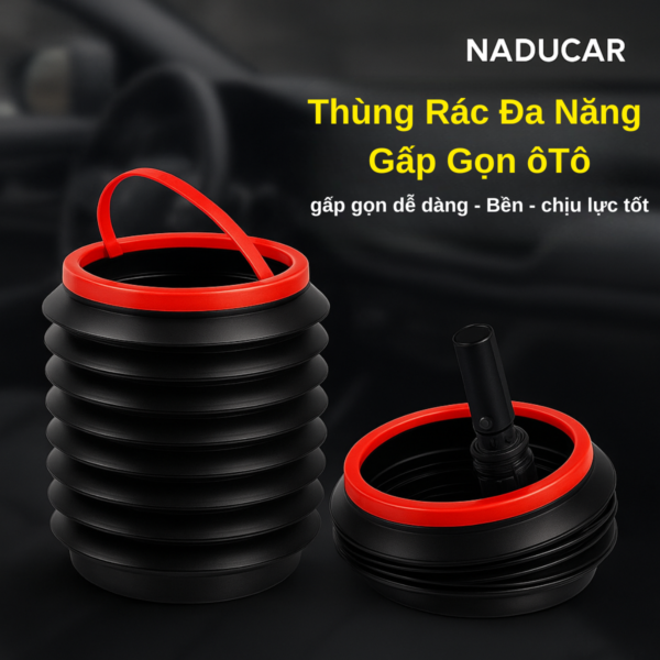 Thùng Rác Đa Năng Gấp Gọn 4L – Tiện Lợi Cho Ô Tô & Văn Phòng