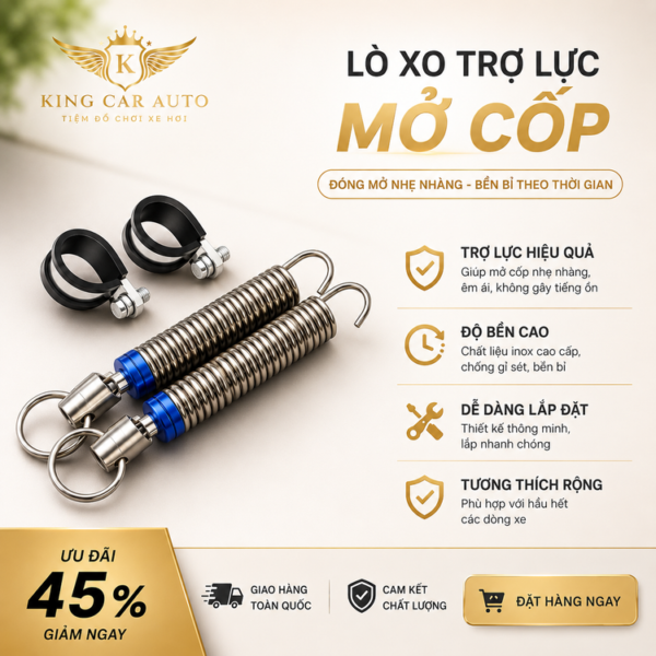 LÒ XO TRỢ LỰC MỞ CỐP XE TỰ ĐỘNG – NÂNG TẦM TRẢI NGHIỆM CHO XẾ YÊU BỘ GỒM 2 LÒ XO