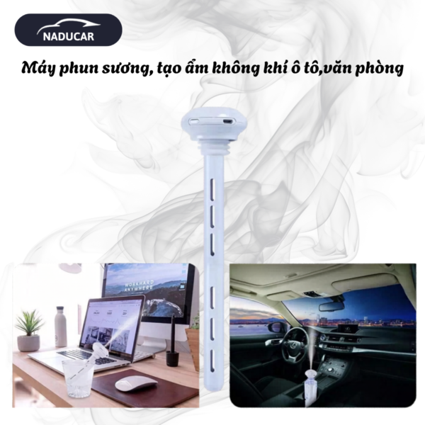 Máy Phun Sương, Máy Tạo Độ Ẩm Không Khí Di Động Sử USB Mini Sử Dụng Trong Ô Tô, Phòng ngủ,Làm Việc
